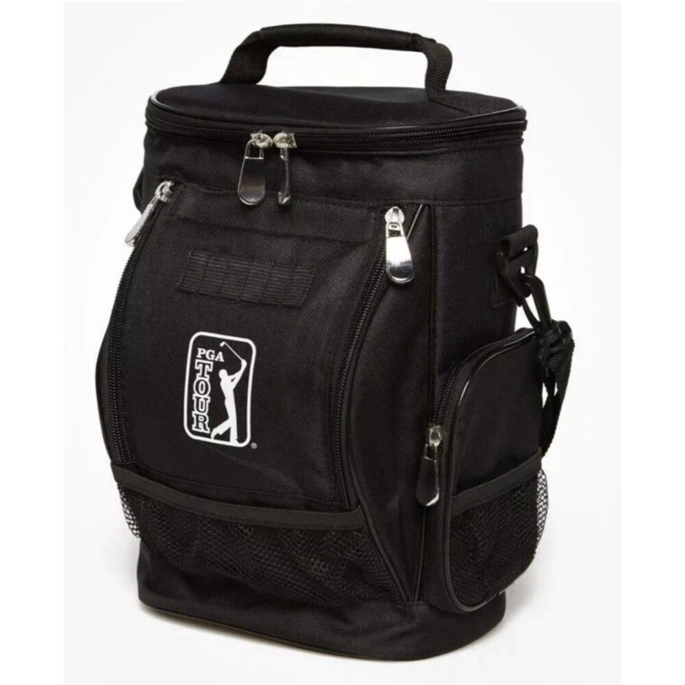 PGA TOUR 10 Can Insulated Golf Cooler Bag Black Golf Cart Adjustable Strap